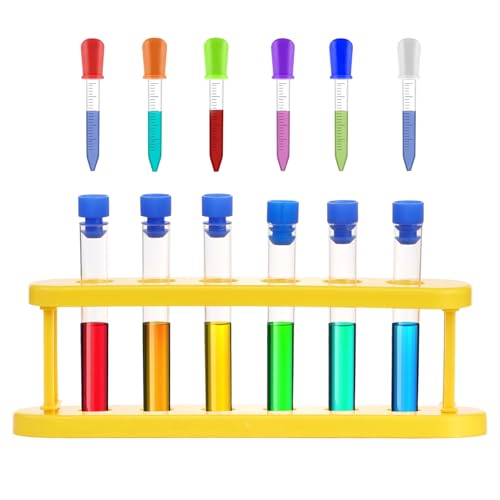 Plastik Pipette 13 Stück Reagenzgläser Pipette Set mit Tropfpipetten und Stück Reagenzglasständer Science Experimente Reagenzglas für kreative Labor von QIYILE