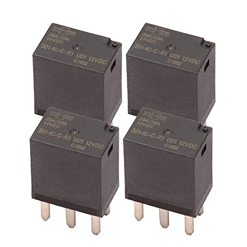 4 Stück 301-1C-C-R1 U01 12 V DC 35 A SPDT Automobilrelais 12 V 5 PIN Mikrorelais von QIYQTIG