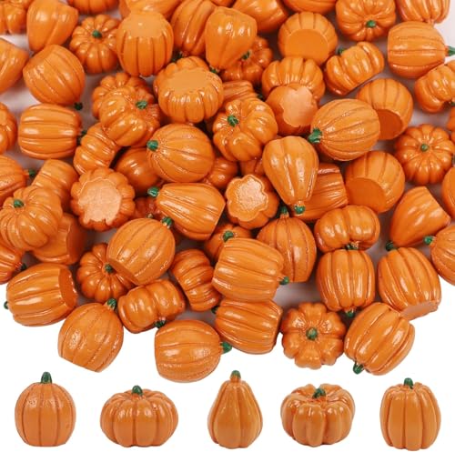 QIZHIQIAMY Mini Kürbisse Deko 5 Stile 30 Stück Kleine Kürbis Herbstdeko Künstliche Kürbisse Plastik Kürbis Dekoration für Halloween Thanksgiving Tisch Dekoration von QIZHIQIAMY