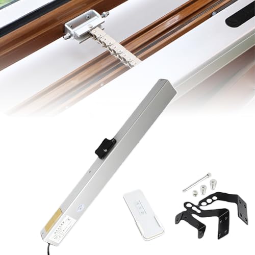 Automatischer Fensteröffner Hub 300 Mm, DC24V Elektrischer Kettenfensteröffner Mit Fernbedienung Und Schalter, 600N Geräuscharmer Kettenfensteröffner, Für Dachfenster/Dachlüftungen,400mm von QIeCny