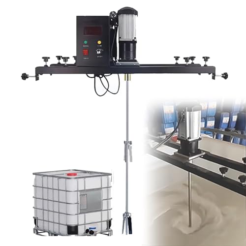 Elektrische Tankmischmaschine (980 W), IBC-Farbmischer (1000 L), Rührwerk + Klapppropeller, Stabiler Stützrahmen/Teleskop 72–120 Cm, Für Tintenlöser-Rührwerk,Black von QIeCny