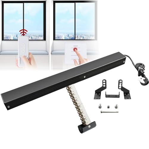 QIeCny Automatisches Motorisiertes Fenster, 600N Elektrischer Kettenmotor, 300–1000 Mm Hub (universal), Fernbedienung + Wandschalter, Allwetterkompatibel, Für Oberlichter/Dachlüfter,1000mm von QIeCny