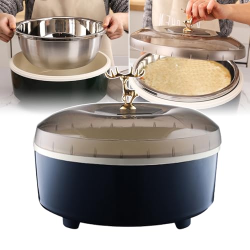 Teiggärbox (28–65 °C), Mehrzweck-Teigofen (5 L), Timer: 24 Stunden + Automatische Abschaltung, Edelstahl-Innenbehälter/leicht Zu Reinigen, Überwachung des Gärverlaufs,Blue von QIeCny