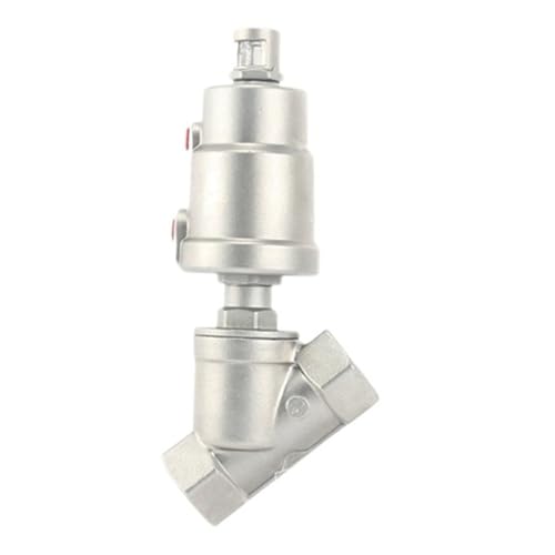 QJAQOFMC DN10 Edelstahl Pneumatische Antrieb Winkel Sitz Ventil Pneumatische Sitz Ventil 16bar for Dampf Gas Öl Normal Geschlossen(Single Acting) von QJAQOFMC