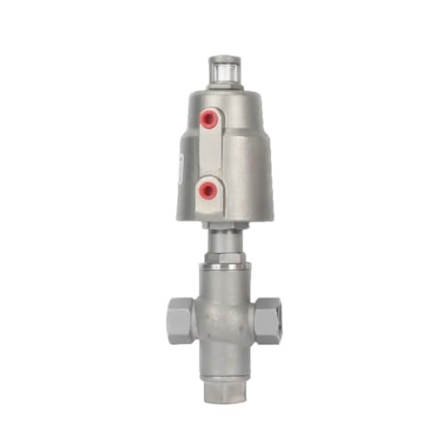 QJAQOFMC DN15 3 Weg Pneumatische Sitz Ventil 16bar Normalerweise Geschlossen Pneumatische Antrieb Winkel Sitz Ventile for Dampf Gas Öl(Single Acting) von QJAQOFMC