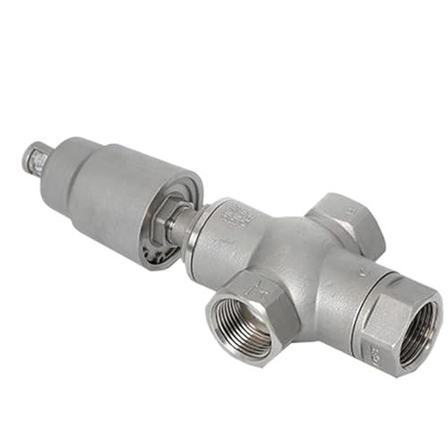 QJAQOFMC DN40 3 Weg Pneumatische Sitz Ventil 16bar Normalerweise Geschlossen Pneumatische Antrieb Winkel Sitz Ventile for Dampf Gas Öl(Single Acting) von QJAQOFMC