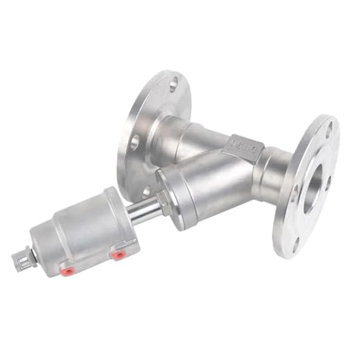 QJAQOFMC DN50 Edelstahl Flansch Pneumatische Winkel Sitz Ventil Normalerweise Geschlossen Pneumatische ValvesFor Dampf Gas Öl(Double Acting) von QJAQOFMC