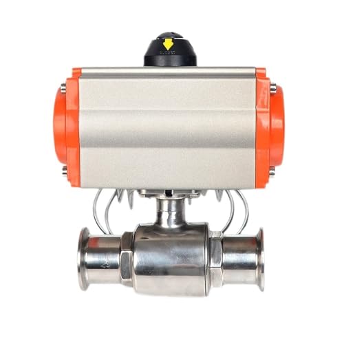 QJAQOFMC 25mm Sanitärkugelhahn Tri Clamp Ferrule Typ 304 Edelstahl mit doppeltwirkendem Zylinder von QJAQOFMC