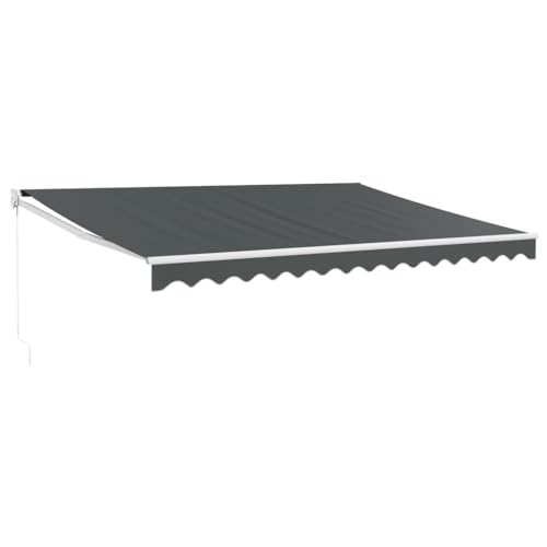 Balkonüberdachung Pergola Markise Markise Balkon - Markise Einziehbar Anthrazit 4x3 m Stoff und Aluminium für Terrasse Outdoor Garten Balkon von QJBSAVVA