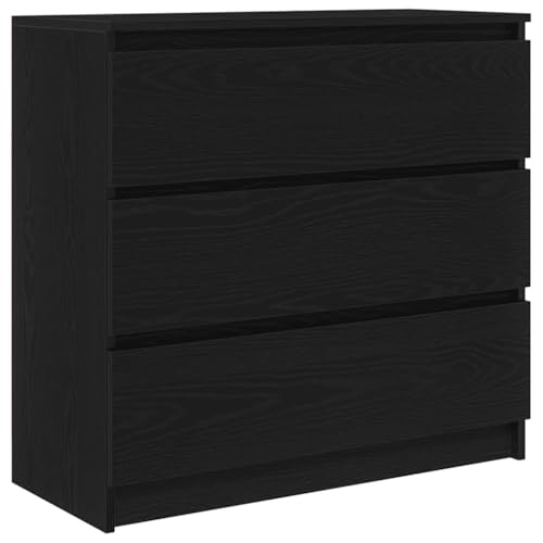 Beistellschrank Küche Aktenschrank Mehrzweckschrank Küchenschränke - Sideboard Schwarz Eichen-Optik 80x35x76 cm Holzwerkstoff für Wohnzimmer Schlafzimmer Outdoor Camping Beistellschrank Küche Aktenschrank Mehrzweckschrank Küchenschränke - Sideboard Schwarz Eichen-Optik 80x35x76 cm Holzwerkstoff für Wohnzimmer Schlafzimmer Outdoor Camping von QJBSAVVA