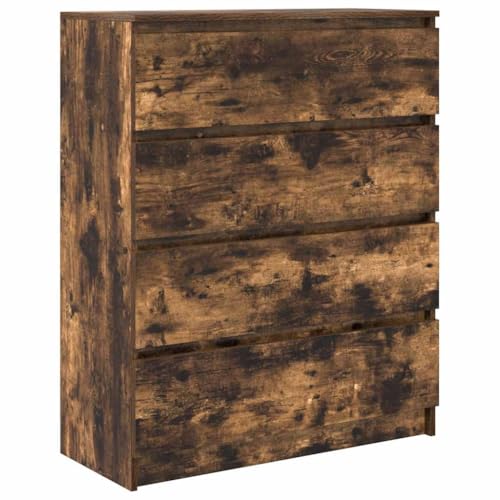 Büroschrank Aktenschrank Küchenbuffet Buffetschrank Kitchen Cabinet - Sideboard Räuchereiche 80x35x99 cm Holzwerkstoff für Wohnzimmer Terrasse Esszimmer Balkon von QJBSAVVA