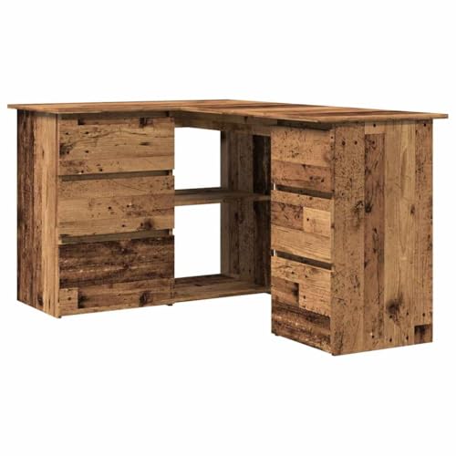 Computer Desk Kleiner Schreibtisch Platzsparende Möbel Study Table - Eckschreibtisch Altholz-Optik 145x100x76 cm Holzwerkstoff für Jugendzimmer Wohnzimmer Home Office Büro Computer Desk Kleiner Schreibtisch Platzsparende Möbel Study Table - Eckschreibtisch Altholz-Optik 145x100x76 cm Holzwerkstoff für Jugendzimmer Wohnzimmer Home Office Büro von QJBSAVVA