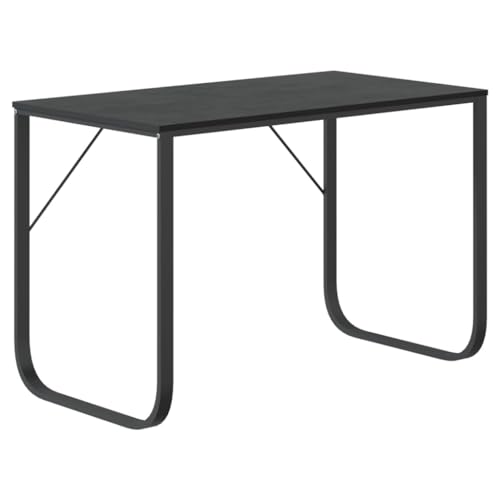 Computer Table Kleiner Schreibtisch Beistelltisch Kleiner Küchentisch - Computertisch Schwarz 110x60x73 cm Holzwerkstoff für Esszimmer Büro Jugendzimmer Gaming Setup von QJBSAVVA