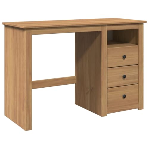Desks Beistelltisch Schreibtische Office Desk - Schreibtisch Panama 112x45x75 cm Massivholz Kiefer für Home Office Gaming Setup Arbeitszimmer Wohnzimmer von QJBSAVVA