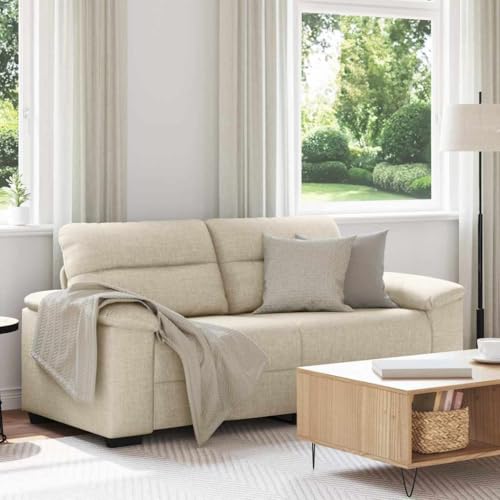 QJBSAVVA 2-Sitzer Sofa 140 cm Leinenstoff mit Breiten Armlehnen und robustem Holz-Metall-Gestell Bequemes Schlafsofa für Wohnzimmer Büro oder Gästezimmer QJBSAVVA 2-Sitzer Sofa 140 cm Leinenstoff mit Breiten Armlehnen und robustem Holz-Metall-Gestell Bequemes Schlafsofa für Wohnzimmer Büro oder Gästezimmer von QJBSAVVA