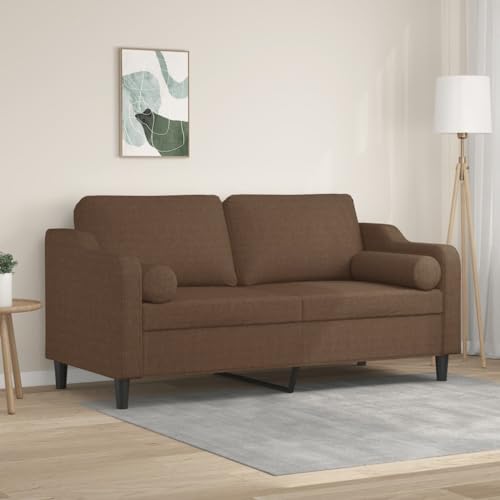 QJBSAVVA 2-Sitzer Sofa Braun Modernes Design mit Zierkissen 158 x 77 x 80 cm Bequem & Langlebig für Wohnzimmer Balkon und Gästezimmer von QJBSAVVA