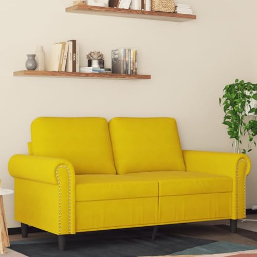 QJBSAVVA 2-Sitzer Sofa Gelb 120 cm Samt Modernes Design mit Robustem Metallgestell Bequem für Wohnzimmer Balkon und Gästezimmer QJBSAVVA 2-Sitzer Sofa Gelb 120 cm Samt Modernes Design mit Robustem Metallgestell Bequem für Wohnzimmer Balkon und Gästezimmer von QJBSAVVA