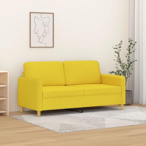 QJBSAVVA 2-Sitzer Sofa Hellgelb 140 cm Stoff Modernes Design mit Robustem Metallgestell und Atmungsaktivem Polyester Bezug Bequem für Wohnzimmer Balkon und Gästezimmer QJBSAVVA 2-Sitzer Sofa Hellgelb 140 cm Stoff Modernes Design mit Robustem Metallgestell und Atmungsaktivem Polyester Bezug Bequem für Wohnzimmer Balkon und Gästezimmer von QJBSAVVA