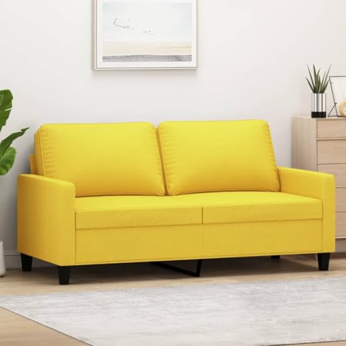 QJBSAVVA 2-Sitzer Sofa Hellgelb 140 cm Stoff Modernes Design mit Robustem Metallgestell und Dicker Polsterung Bequem für Wohnzimmer Balkon oder Jugendzimmer QJBSAVVA 2-Sitzer Sofa Hellgelb 140 cm Stoff Modernes Design mit Robustem Metallgestell und Dicker Polsterung Bequem für Wohnzimmer Balkon oder Jugendzimmer von QJBSAVVA