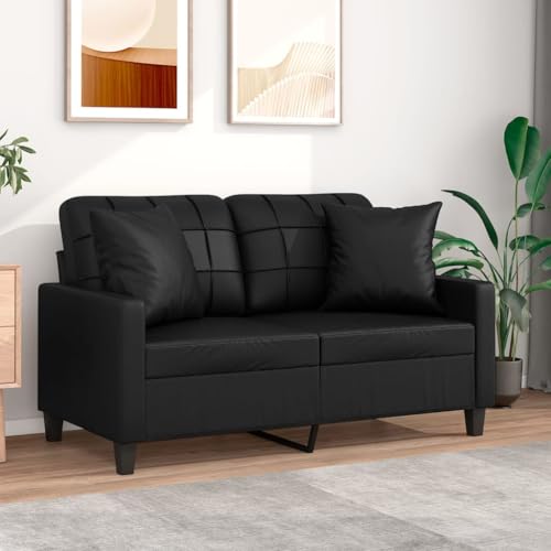 QJBSAVVA 2-Sitzer Sofa Modernes Design Kunstleder Schwarz 138 x 77 x 80 cm Bequem & Stabil mit Zierkissen für Wohnzimmer Balkon oder Jugendzimmer QJBSAVVA 2-Sitzer Sofa Modernes Design Kunstleder Schwarz 138 x 77 x 80 cm Bequem & Stabil mit Zierkissen für Wohnzimmer Balkon oder Jugendzimmer von QJBSAVVA