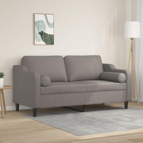 QJBSAVVA 2-Sitzer Sofa Taupe Modernes Design mit Zierkissen 158 x 77 x 80 cm Bequem und Langlebig für Wohnzimmer Balkon oder Jugendzimmer von QJBSAVVA