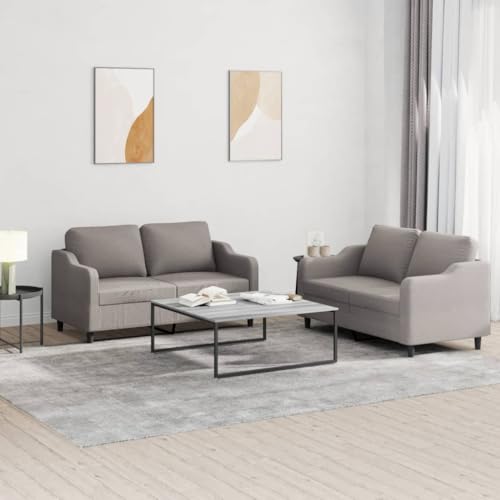 QJBSAVVA 2-Sitzer Sofagarnitur Taupe aus strapazierfähigem Polyester mit Kissen Robustes Metall-Sperrholz-Gestell Bequem & Langlebig für Wohnzimmer Balkon und Gästezimmer QJBSAVVA 2-Sitzer Sofagarnitur Taupe aus strapazierfähigem Polyester mit Kissen Robustes Metall-Sperrholz-Gestell Bequem & Langlebig für Wohnzimmer Balkon und Gästezimmer von QJBSAVVA