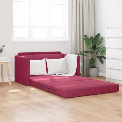 QJBSAVVA 2 in 1 Boden Sofa Bett Weinrot 124x204x61 cm Samt Modernes Design mit Schlaffunktion Bequem & Platzsparend für Wohnzimmer Lounge oder Gästezimmer QJBSAVVA 2 in 1 Boden Sofa Bett Weinrot 124x204x61 cm Samt Modernes Design mit Schlaffunktion Bequem & Platzsparend für Wohnzimmer Lounge oder Gästezimmer von QJBSAVVA