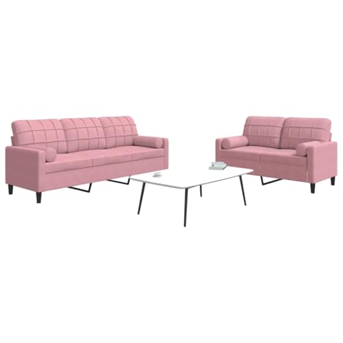 QJBSAVVA 2 und 3 Sitzer Sofa Garnitur Rosafarbener Samt Modernes Design mit Metallgestell Bequem & Stabil für Wohnzimmer Balkon und Jugendzimmer QJBSAVVA 2 und 3 Sitzer Sofa Garnitur Rosafarbener Samt Modernes Design mit Metallgestell Bequem & Stabil für Wohnzimmer Balkon und Jugendzimmer von QJBSAVVA