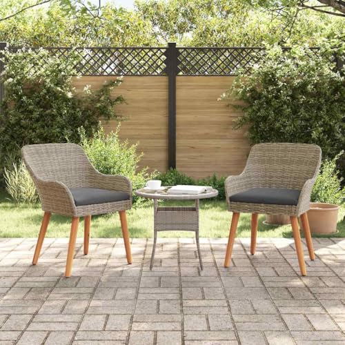 QJBSAVVA 2er Set Gartenstühle aus Teakholz und Synthetischem Rattan Beige Ergonomische Outdoor Sessel mit Matte Oberfläche für Terrasse Balkon und Garten QJBSAVVA 2er Set Gartenstühle aus Teakholz und Synthetischem Rattan Beige Ergonomische Outdoor Sessel mit Matte Oberfläche für Terrasse Balkon und Garten von QJBSAVVA