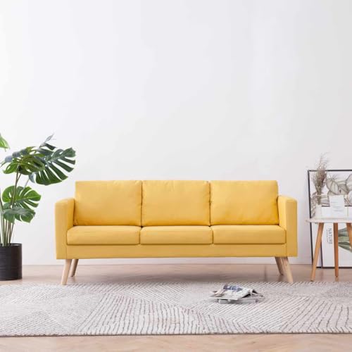 QJBSAVVA 3-Sitzer Sofa Gelb Stoff Sofa mit Abnehmbaren Kissen Bequem und Stilvoll für Wohnzimmer Balkon oder Büro 168 x 70 x 73 cm QJBSAVVA 3-Sitzer Sofa Gelb Stoff Sofa mit Abnehmbaren Kissen Bequem und Stilvoll für Wohnzimmer Balkon oder Büro 168 x 70 x 73 cm von QJBSAVVA