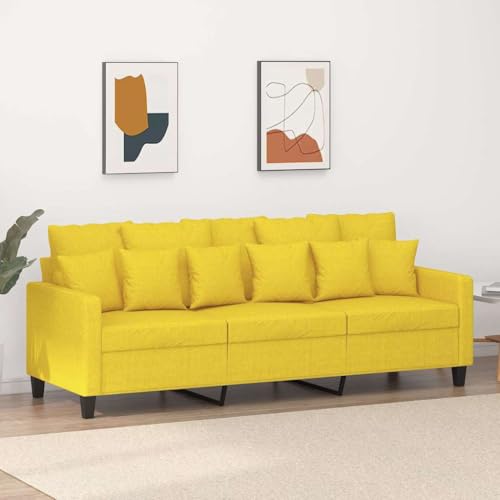 QJBSAVVA 3-Sitzer Sofa Hellgelb 180 cm Stoff Sofa Modernes Design mit Robustem Metallgestell und Dicker Polsterung Bequem für Wohnzimmer Balkon und Jugendzimmer QJBSAVVA 3-Sitzer Sofa Hellgelb 180 cm Stoff Sofa Modernes Design mit Robustem Metallgestell und Dicker Polsterung Bequem für Wohnzimmer Balkon und Jugendzimmer von QJBSAVVA