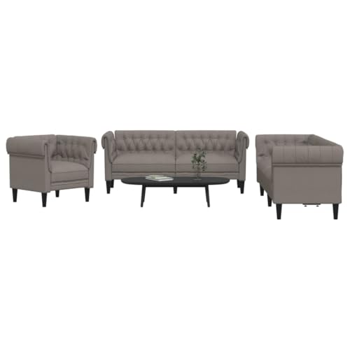 QJBSAVVA 3-TLG. Sofagarnitur Taupe Stoff Sessel 2-Sitzer und 3-Sitzer Sofa Set Modernes Design mit Atmungsaktivem Polyester für Wohnzimmer Balkon und Gästezimmer QJBSAVVA 3-TLG. Sofagarnitur Taupe Stoff Sessel 2-Sitzer und 3-Sitzer Sofa Set Modernes Design mit Atmungsaktivem Polyester für Wohnzimmer Balkon und Gästezimmer von QJBSAVVA