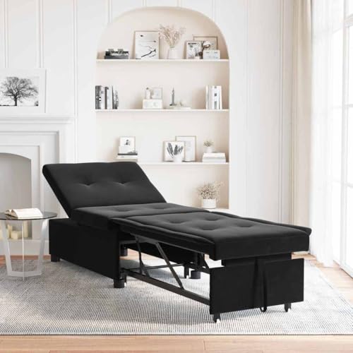 QJBSAVVA 3 in 1 Sofa Bett Ausziehbar Modernes Schlafsofa in Schwarz Samt 67 x 191 x 82 cm Komfortables Gästebett mit Verstellbaren Positionen für Wohnzimmer und Kleine Räume QJBSAVVA 3 in 1 Sofa Bett Ausziehbar Modernes Schlafsofa in Schwarz Samt 67 x 191 x 82 cm Komfortables Gästebett mit Verstellbaren Positionen für Wohnzimmer und Kleine Räume von QJBSAVVA
