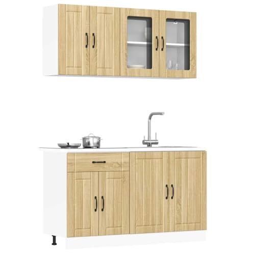 QJBSAVVA 4-TLG. Küchenschrank-Set Lucca in Sonoma-Eiche Holzwerkstoff mit Glasfronten 80+60 cm Unterschränke & Hängeschränke Stauraumoptimiert für Moderne Küchen QJBSAVVA 4-TLG. Küchenschrank-Set Lucca in Sonoma-Eiche Holzwerkstoff mit Glasfronten 80+60 cm Unterschränke & Hängeschränke Stauraumoptimiert für Moderne Küchen von QJBSAVVA
