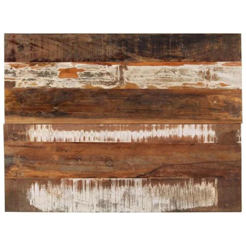 QJBSAVVA 80×60 cm Holzplatte aus Massiv Altholz 15-16 mm Tischplatte Rechteckig Geölt und Poliert als Küchenarbeitsplatte oder Outdoor Bistrotisch, für Wohnzimmer Balkon und Büro von QJBSAVVA