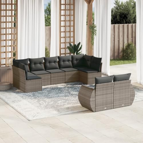 QJBSAVVA 9-teilig Gartensofa Polyrattan Grau UV-beständig Modulare Gartenlounge mit abnehmbaren Kissen Robust und flexibel für Terrasse Balkon und Innenhof QJBSAVVA 9-teilig Gartensofa Polyrattan Grau UV-beständig Modulare Gartenlounge mit abnehmbaren Kissen Robust und flexibel für Terrasse Balkon und Innenhof von QJBSAVVA
