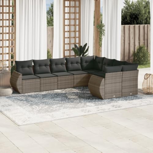 QJBSAVVA 9-teiliges Outdoor Lounge Set mit dicken Sitzkissen aus grauem Poly Rattan modulares Ecksofa Balkonmöbel 62 x 62 cm Robustes Material für Garten Terrasse und kleinen Balkon QJBSAVVA 9-teiliges Outdoor Lounge Set mit dicken Sitzkissen aus grauem Poly Rattan modulares Ecksofa Balkonmöbel 62 x 62 cm Robustes Material für Garten Terrasse und kleinen Balkon von QJBSAVVA