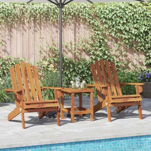 QJBSAVVA Adirondack Gartenstühle 2 Stück aus massivem Akazienholz Klappstühle für Garten Terrasse Balkon mit hoher Rückenlehne Wetterbeständig & Bequem von QJBSAVVA