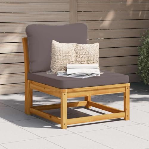 QJBSAVVA Akazienholz Gartensofa 63x73x65 cm mit dicken Kissen, wetterfeste Outdoor Couch, platzsparend für kleine Balkone und Terrassen auch als Loungesessel von QJBSAVVA