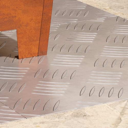 QJBSAVVA Alu Riffelbleche 4er Set Quadratisch 40x40 cm aus Metallstahl mit Rutschfester Oberfläche für Treppenstufen Teppich und DIY Projekte QJBSAVVA Alu Riffelbleche 4er Set Quadratisch 40x40 cm aus Metallstahl mit Rutschfester Oberfläche für Treppenstufen Teppich und DIY Projekte von QJBSAVVA