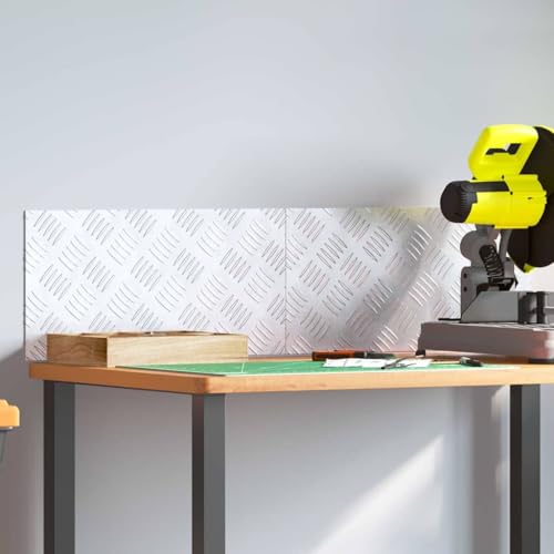QJBSAVVA Aluminium Riffelblech Set 2 Stück 50x25 cm rutschfeste Stufenmatten mit Industriellem Design für Innen und Außen von QJBSAVVA