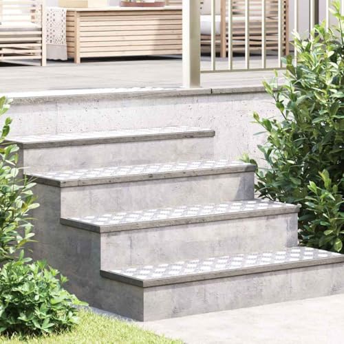 QJBSAVVA Aluminium Riffelbleche Treppenstufen 2 Stück 100x25 cm rutschfeste Stufenmatten mit Geometrischem Muster für Innenräume von QJBSAVVA
