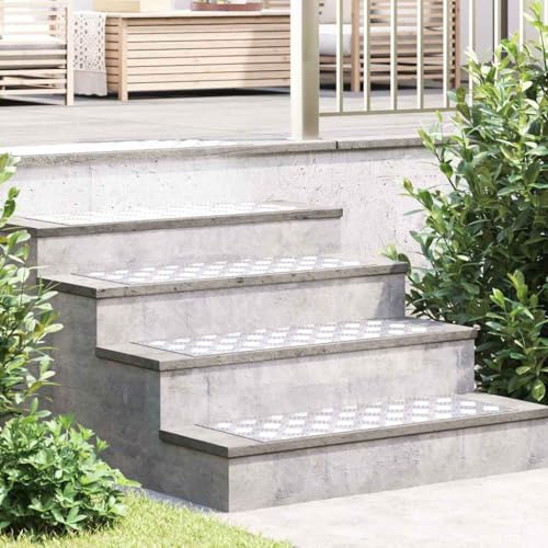 QJBSAVVA Aluminium Treppenstufen Set 4 Stück 80x30 cm Chrom Geometrisches Design Antirutschmatten für Innen und Außen mit Moderner Riffeloberfläche QJBSAVVA Aluminium Treppenstufen Set 4 Stück 80x30 cm Chrom Geometrisches Design Antirutschmatten für Innen und Außen mit Moderner Riffeloberfläche von QJBSAVVA