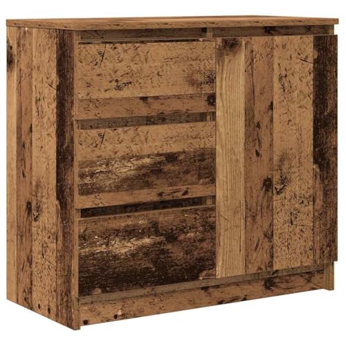 QJBSAVVA Anrichte Sideboard Vitrinenschrank Wohnzimmer Geschirrschrank - Sideboard mit Schublade Altholz-Optik 71x35x65 cm Holzwerkstoff für Terrasse Büro Wohnzimmer Schlafzimmer QJBSAVVA Anrichte Sideboard Vitrinenschrank Wohnzimmer Geschirrschrank - Sideboard mit Schublade Altholz-Optik 71x35x65 cm Holzwerkstoff für Terrasse Büro Wohnzimmer Schlafzimmer von QJBSAVVA