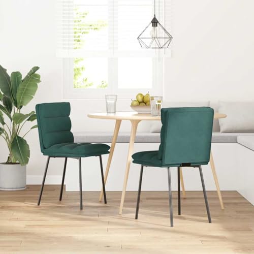 QJBSAVVA Armlehnstuhl Esszimmer Schminktisch Stuhl Esstisch Stühle Dining Chairs - Esszimmerstühle 2 STK. Dunkelgrün Samt für Esszimmer Garten Wohnzimmer Küche von QJBSAVVA