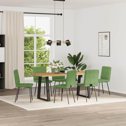 QJBSAVVA Armlehnstuhl Esszimmer Schminktisch Stuhl Gartenstühle Schminkstuhl - Esszimmerstühle 6 STK. Hellgrün Samt für Büro Schlafzimmer Küche Arbeitszimmer von QJBSAVVA