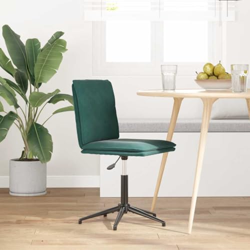 QJBSAVVA Armlehnstuhl Esszimmer Schminktisch Stuhl Küchenstühle Essstuhl - Esszimmerstuhl Dunkelgrün Samt für Garten Küche Esszimmer Wohnzimmer von QJBSAVVA