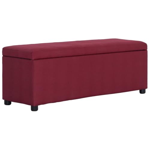 QJBSAVVA Aufbewahrungsbank 116 cm Weinrot mit Stauraum Sitzbank für Flur Wohnzimmer und Schlafzimmer von QJBSAVVA