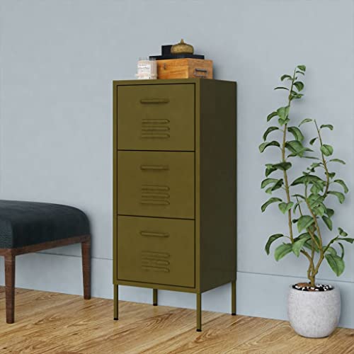 QJBSAVVA Aufbewahrungsschrank Olivgrün Stahl Lagerschrank mit 3 Schubladen Höhenverstellbare Beine 42.5 x 35 x 101.5 cm Robust & Platzsparend für Werkstatt Garten und Wohnzimmer QJBSAVVA Aufbewahrungsschrank Olivgrün Stahl Lagerschrank mit 3 Schubladen Höhenverstellbare Beine 42.5 x 35 x 101.5 cm Robust & Platzsparend für Werkstatt Garten und Wohnzimmer von QJBSAVVA