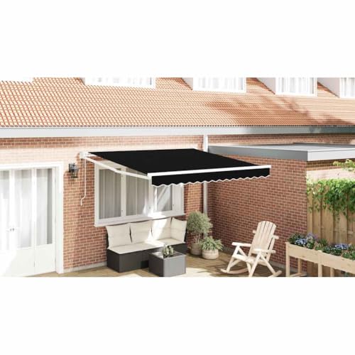 QJBSAVVA Ausziehbare Markise Schwarz 350x250 cm mit UV-Schutz und Wasserdichtem Polyesterstoff Moderne Gelenkarmmarkise für Balkon Terrasse und Garten QJBSAVVA Ausziehbare Markise Schwarz 350x250 cm mit UV-Schutz und Wasserdichtem Polyesterstoff Moderne Gelenkarmmarkise für Balkon Terrasse und Garten von QJBSAVVA